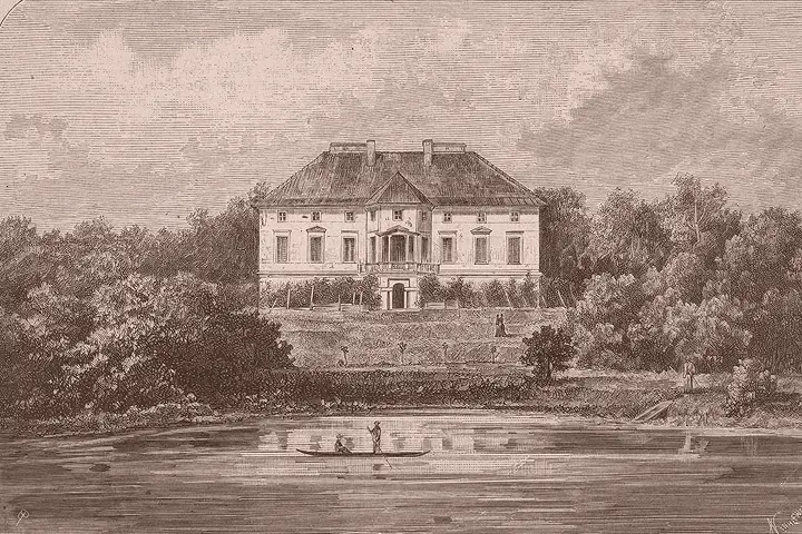 Engraving of the palace in Świdno